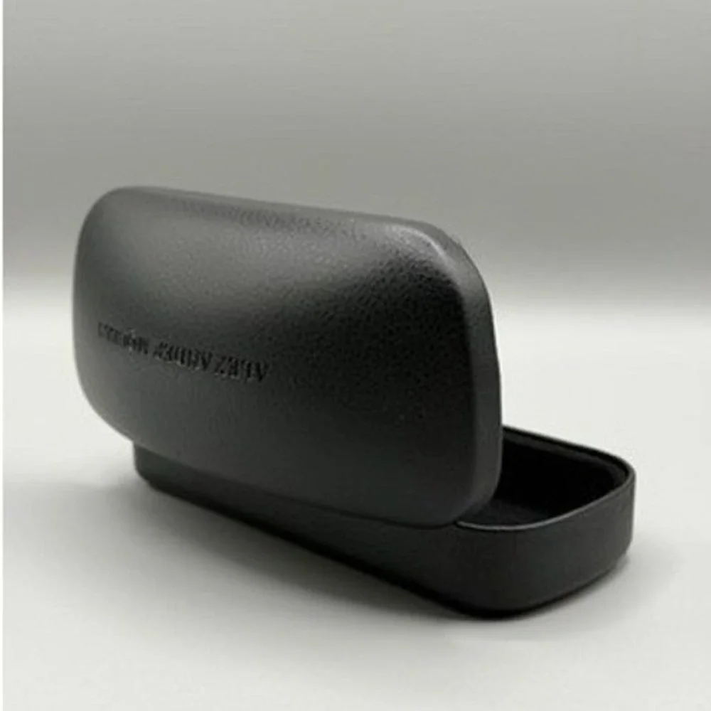 Alexander McQueen Black Textured Leather Sunglasses Eyeglasses‎ Hard Case